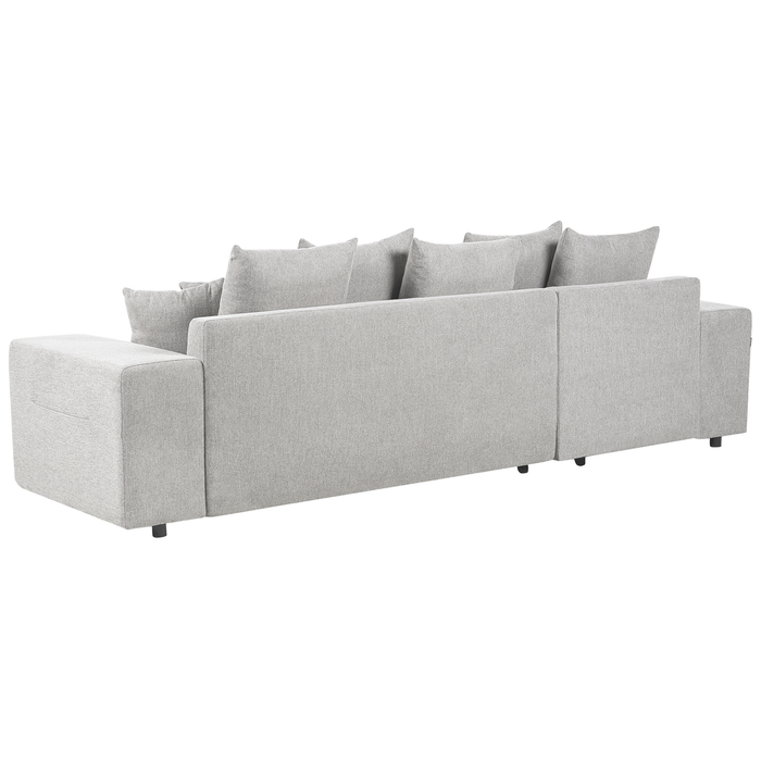 Beliani-LUSPA-Hoekbank met opbergruimte-Lichtgrijs-Rechtszijdig-Stof
