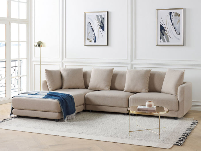 Beliani - SIGTUNA - Driezitsbank - Beige - Polyester
