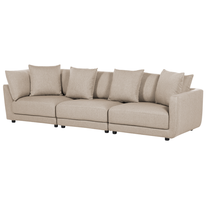 Beliani - SIGTUNA - Driezitsbank - Beige - Polyester