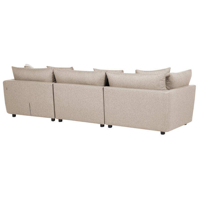 Beliani - SIGTUNA - Driezitsbank - Beige - Polyester