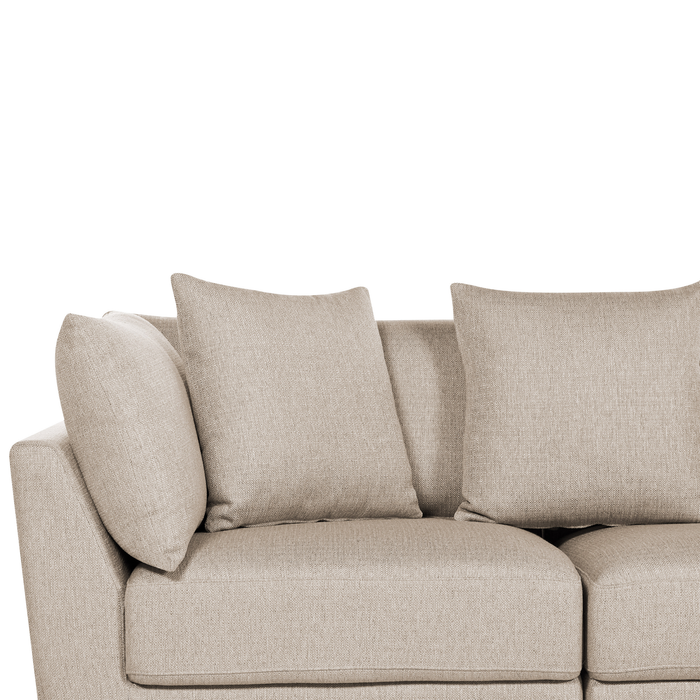 Beliani - SIGTUNA - Driezitsbank - Beige - Polyester