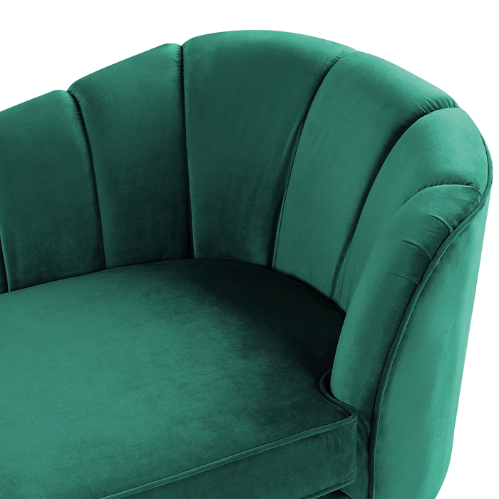 Beliani-ALLIER-Chaise longue-Smaragdgroen-Rechterzijde-Fluweel