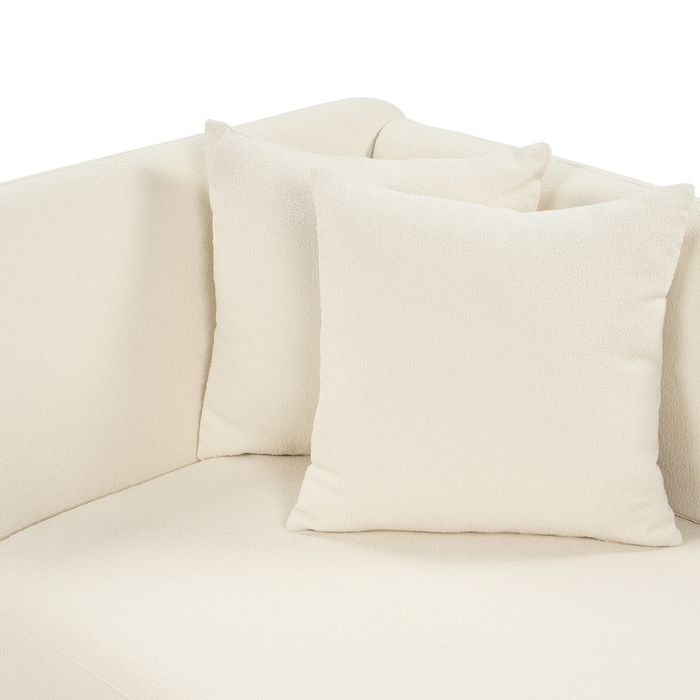 Beliani - RIOM - Chaise longue - Gebroken wit - Linkszijdig - Bouclé