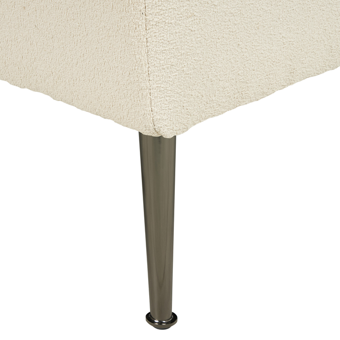 Beliani - RIOM - Chaise longue - Gebroken wit - Linkszijdig - Bouclé