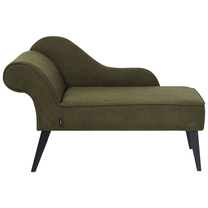 Beliani-BIARRITZ-Chaise longue-Olijfgroen-Linkerzijde-Polyester