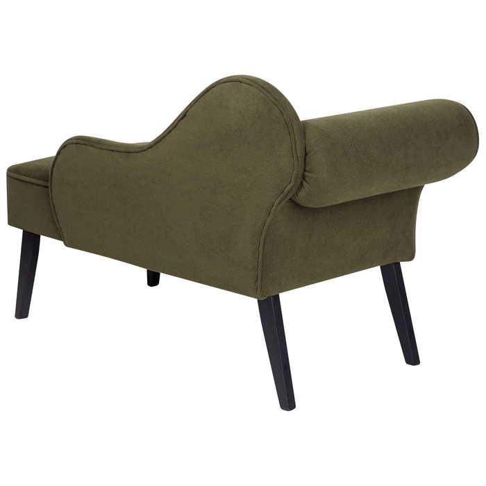 Beliani-BIARRITZ-Chaise longue-Olijfgroen-Linkerzijde-Polyester