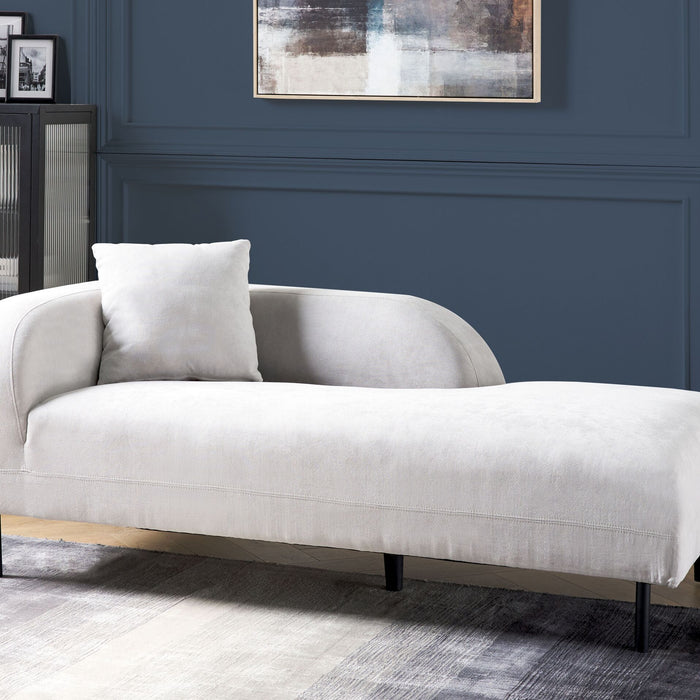 Beliani - LE CRAU - Chaise longue - Lichtgrijs - Linkszijdig - Stof