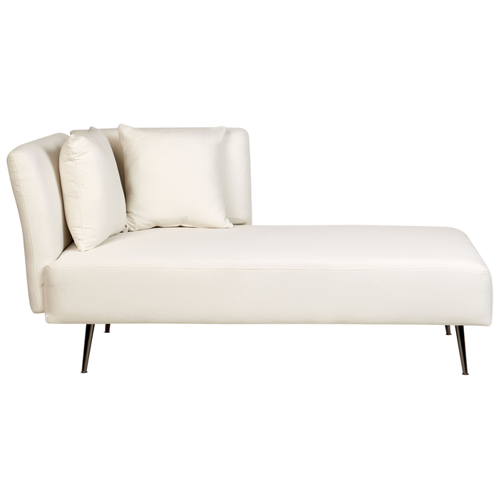 Beliani - RIOM - Chaise longue - Gebroken wit - Linkszijdig - Stof
