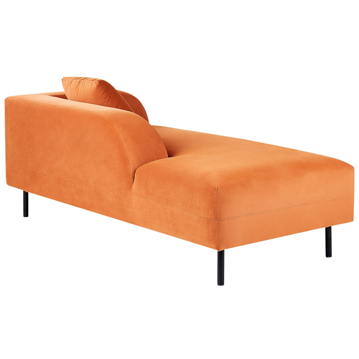 Beliani - LE CRAU - Chaise longue - Oranje - Rechtszijdig - Fluweel