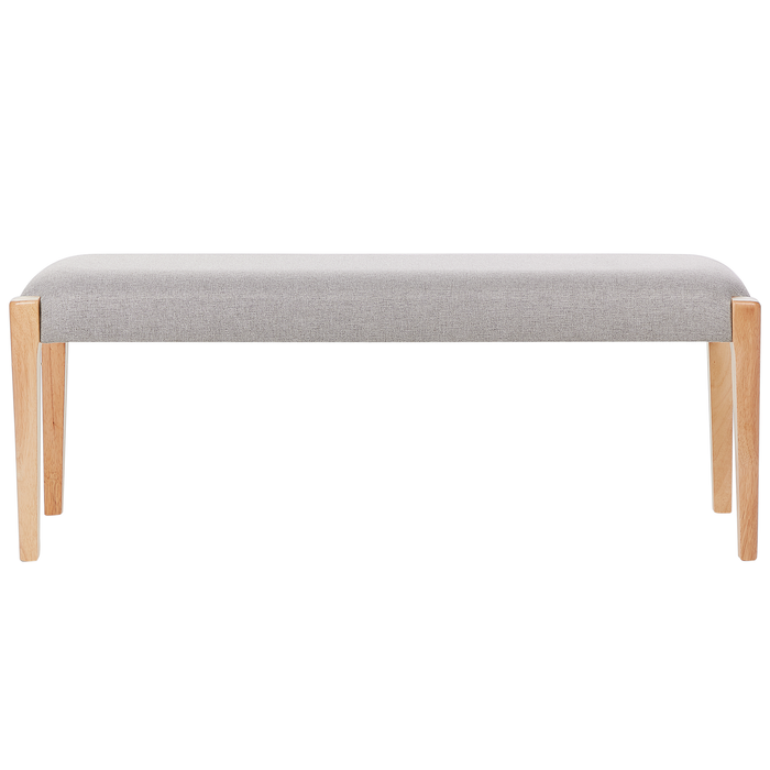 Beliani - ELYRIA - Bankje - Lichthout|Grijs - Polyester