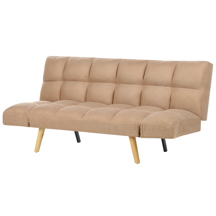 Beliani - INGARO - Slaapbank 3-zits - Lichtbruin - Polyester