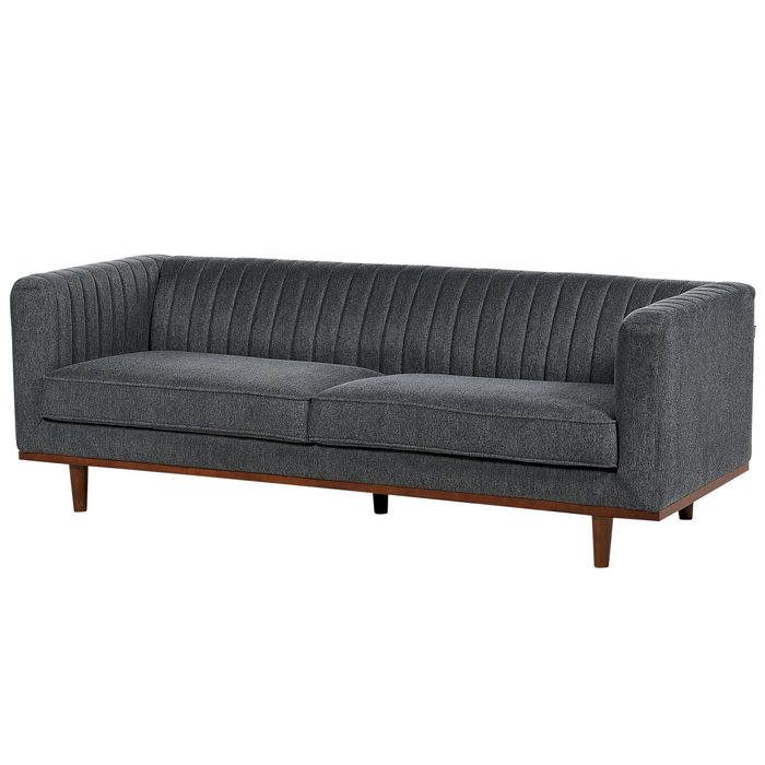 Beliani - SKAULE - Driezitsbank - Donkergrijs - Polyester