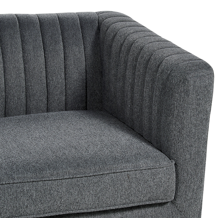 Beliani - SKAULE - Driezitsbank - Donkergrijs - Polyester