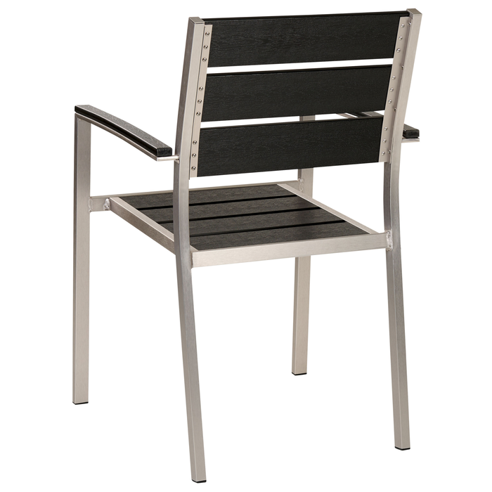 Beliani - VERNIO - Tuinset voor 6 - Zwart|Zilver - Kunsthout