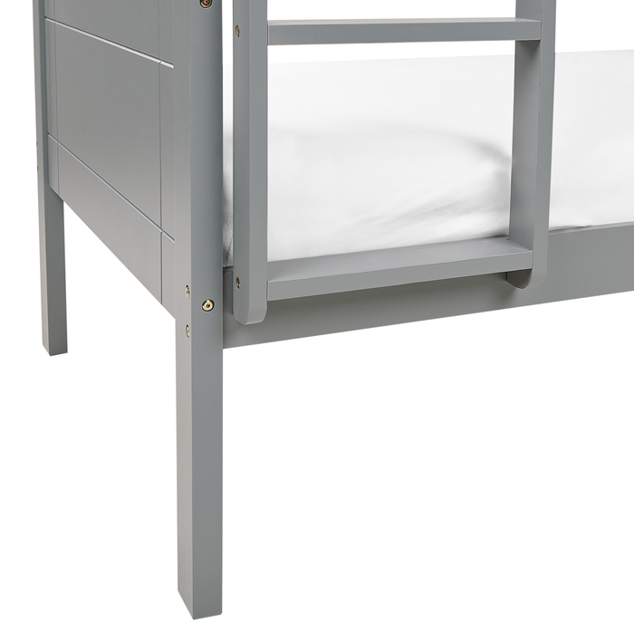 Beliani - MAULDE - Stapelbed - Grijs - 90 x 200 cm - Rubberhout