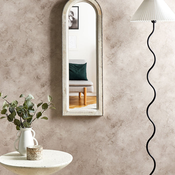 Beliani - SARRAY - Wandspiegel - Gebroken wit - Mangohout