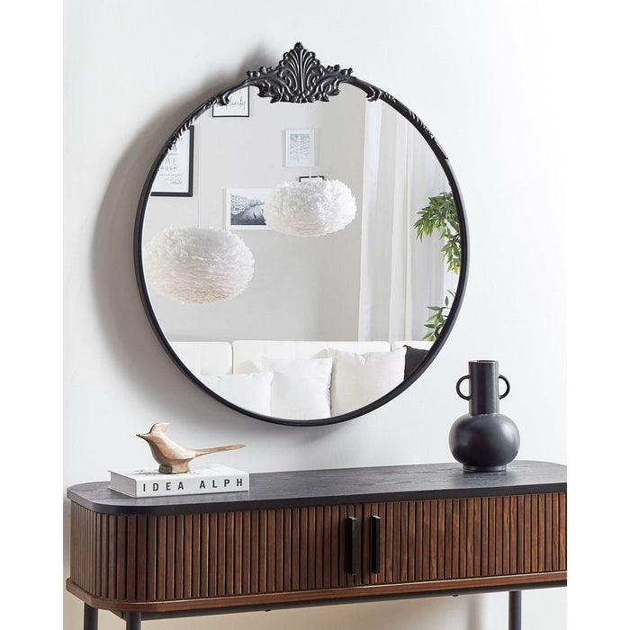 Beliani - SOMMANT - Wandspiegel - Zwart - 67 cm - Metaal