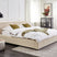 Beliani - LINARDS - Bed - Beige - 180 x 200 cm - Corduroy