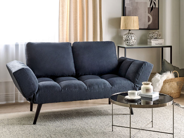 Beliani - BREKKE - Slaapbank - Donkerblauw - Polyester
