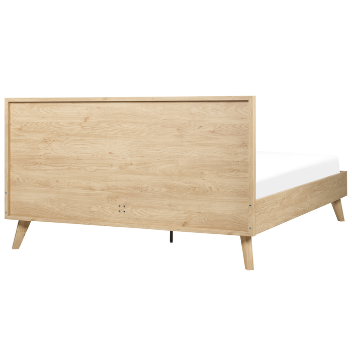 Beliani-MONPAZIER -Tweepersoonsbed-Lichthout-160 x 200 cm-Populierhout