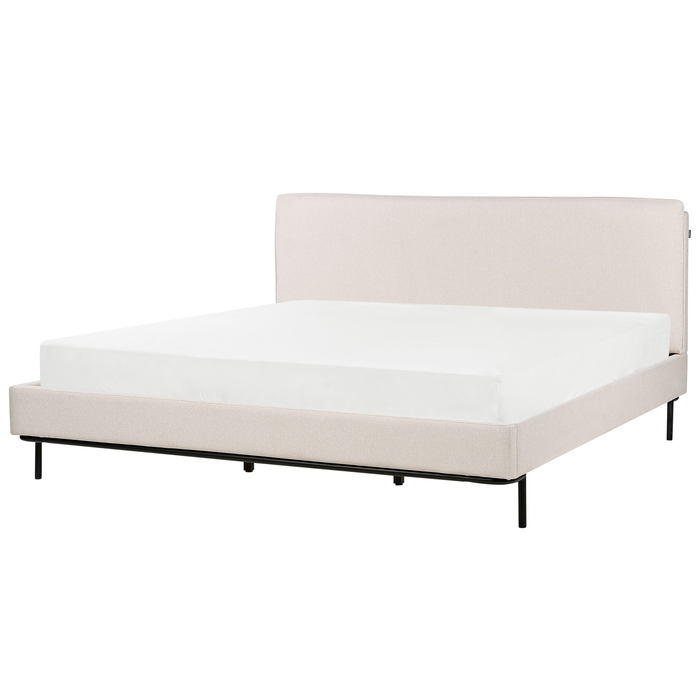 Beliani-CORIO-Tweepersoonsbed-Lichtbeige-180 x 200 cm-Polyester