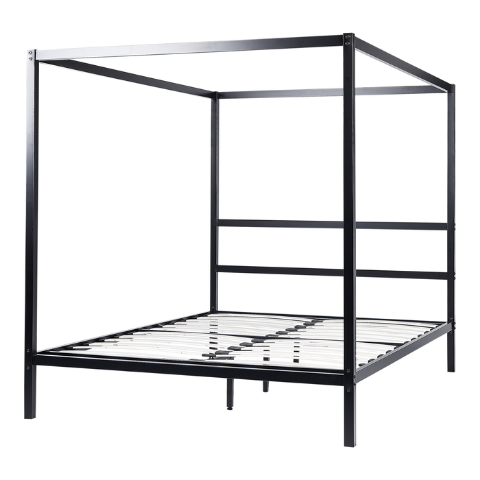 Beliani - LESTARDS - Hemelbed - Zwart - 160 x 200 cm - Staal