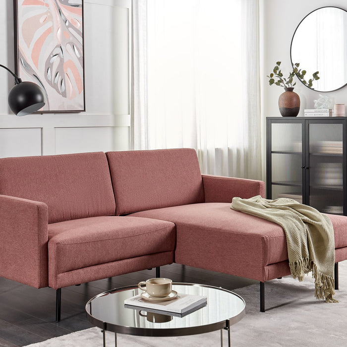 Beliani - BREDA - Hoekbank - Roze - Linkszijdig - Polyester