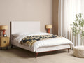 Beliani-BAYONNE-Tweepersoonsbed-Gebroken wit-140 x 200 cm-Fluweel