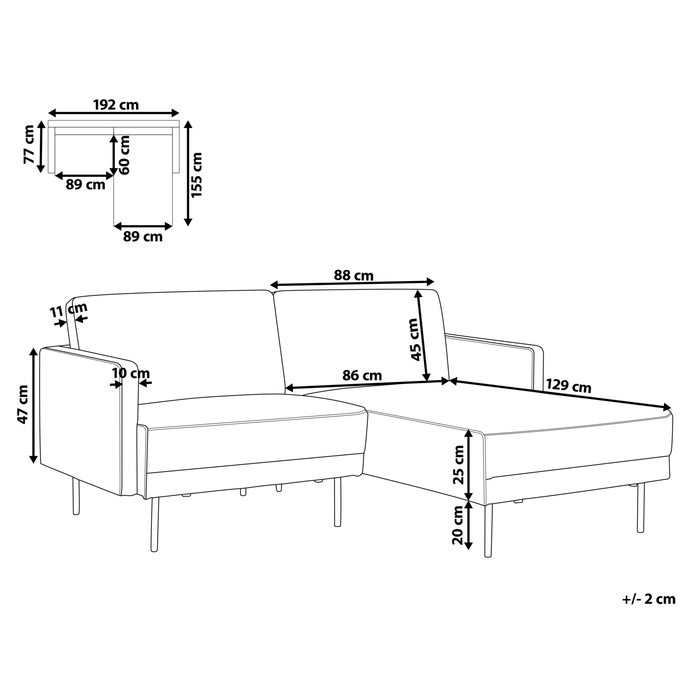 Beliani - BREDA - Hoekbank - Roze - Linkszijdig - Polyester