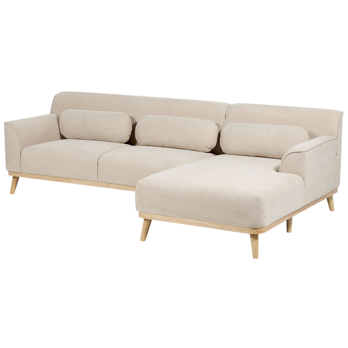 Beliani - SIMOS - Hoekbank - Lichtbeige - Linkszijdig - Corduroy