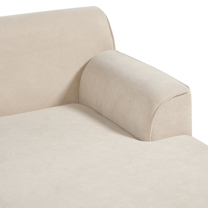 Beliani - SIMOS - Hoekbank - Lichtbeige - Linkszijdig - Corduroy