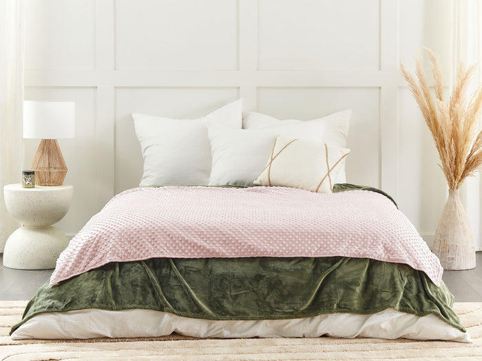 Beliani-CALLISTO-Verzwaringsdeken hoes-Roze -120 x 180 cm-Polyester