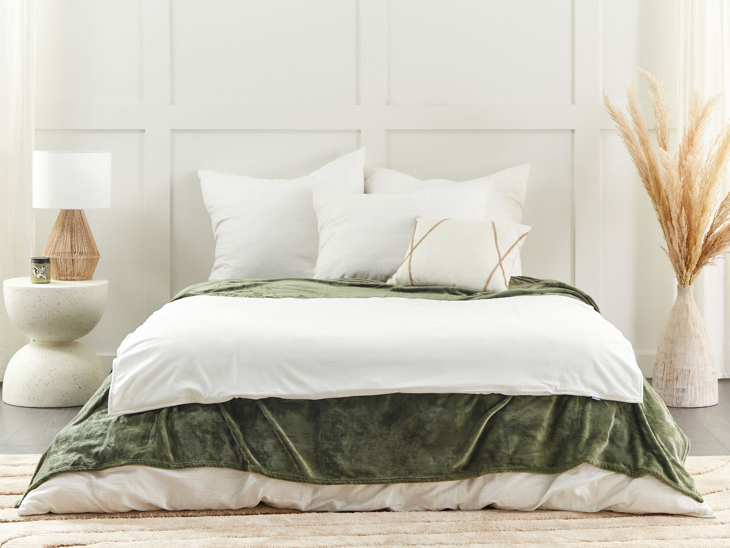 Beliani-RHEA-Verzwaringsdeken hoes-Wit-100 x 150 cm-Polyester