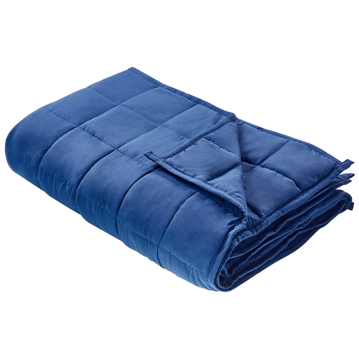 Beliani-NEREID-Verzwaringsdeken-Marineblauw-100 x 150 cm-Polyester