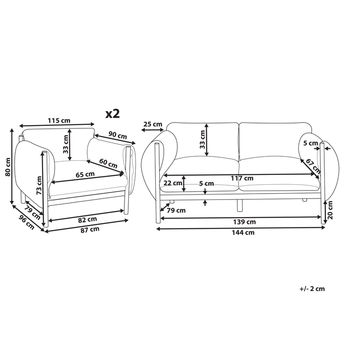 Beliani - ESPERIA - Loungeset 4-zits - Lichtgrijs - Aluminium