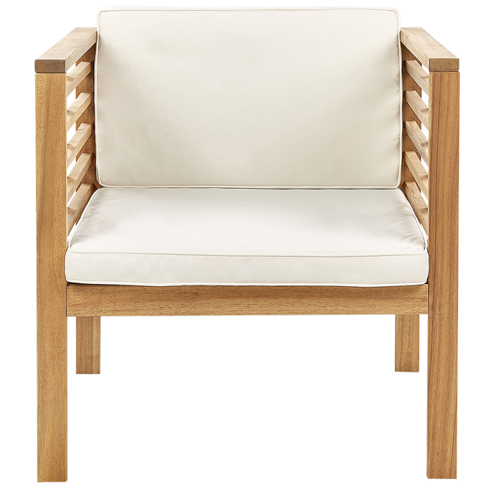 Beliani - PACIFIC - Loungeset voor 4 - Lichthout|Wit - Acaciahout