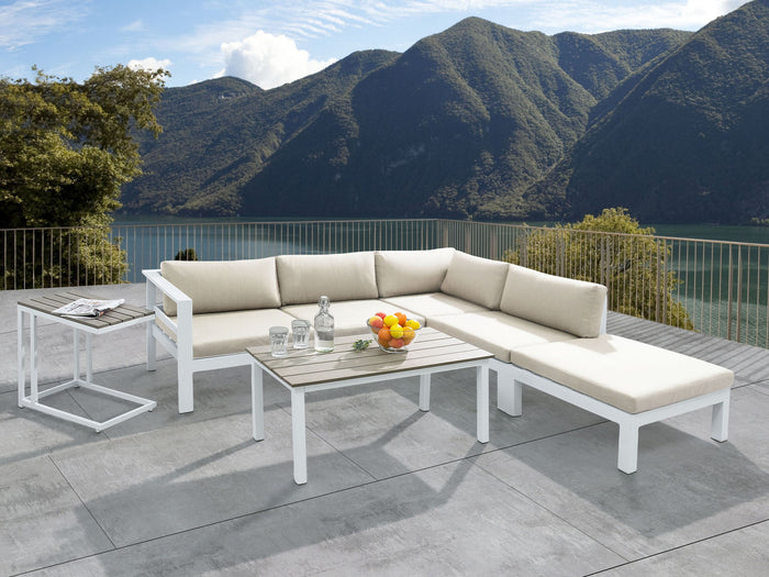 Beliani - MESSINA - Loungeset voor 5 - Beige - Aluminium