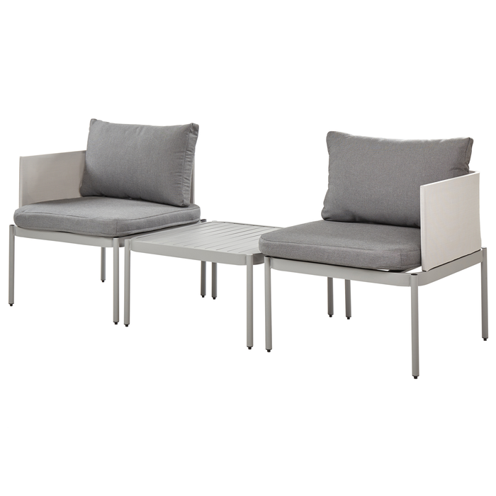 Beliani - TERRACINA - Loungeset voor 2 - Lichtgrijs - Aluminium