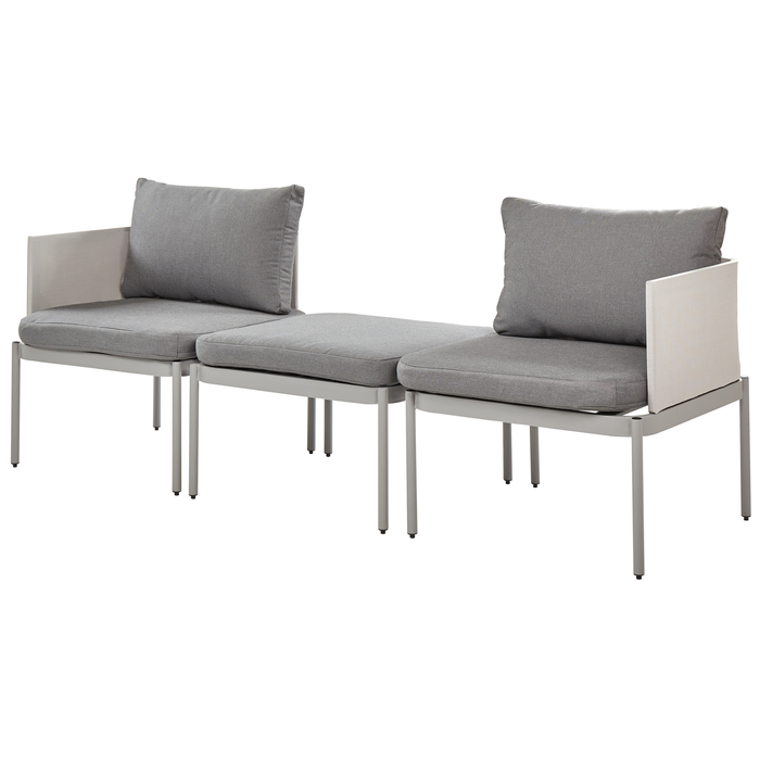 Beliani - TERRACINA - Loungeset voor 2 - Lichtgrijs - Aluminium