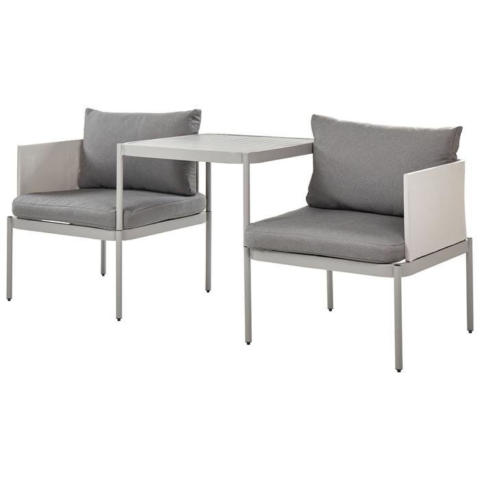Beliani - TERRACINA - Loungeset voor 2 - Lichtgrijs - Aluminium