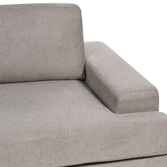 Beliani - ALLA - Driezitsbank - Taupe - Polyester