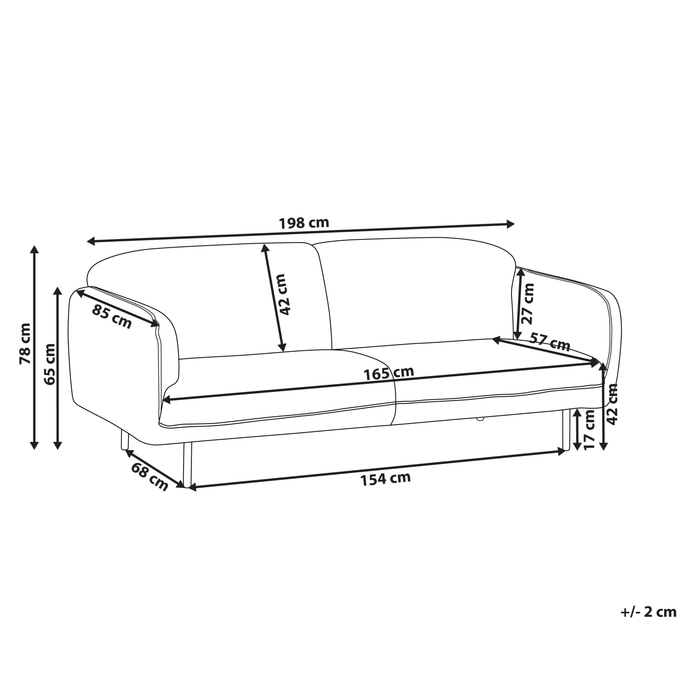 Beliani - TONSBERG - Driezitsbank - Wit - Bouclé