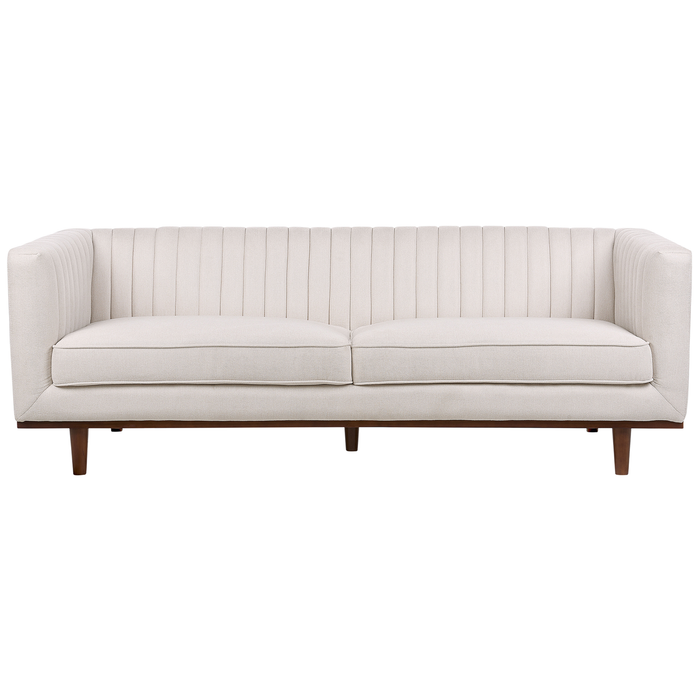 Beliani - SKAULE - Driezitsbank - Beige - Polyester