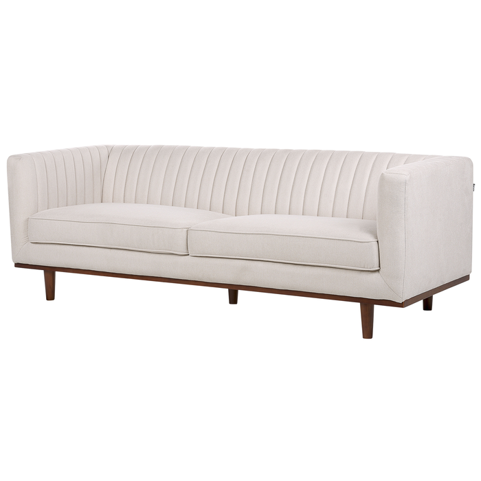 Beliani - SKAULE - Driezitsbank - Beige - Polyester