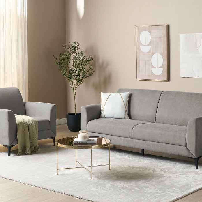 Beliani - FENES - Driezitsbank - Grijs - Polyester