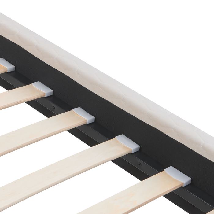 Beliani-BAYONNE-Tweepersoonsbed-Gebroken wit-160 x 200 cm-Fluweel