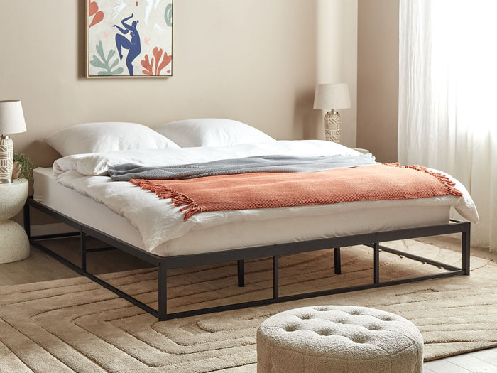 Beliani - VIRY - Tweepersoonsbed - Zwart - 180 x 200 cm - Metaal