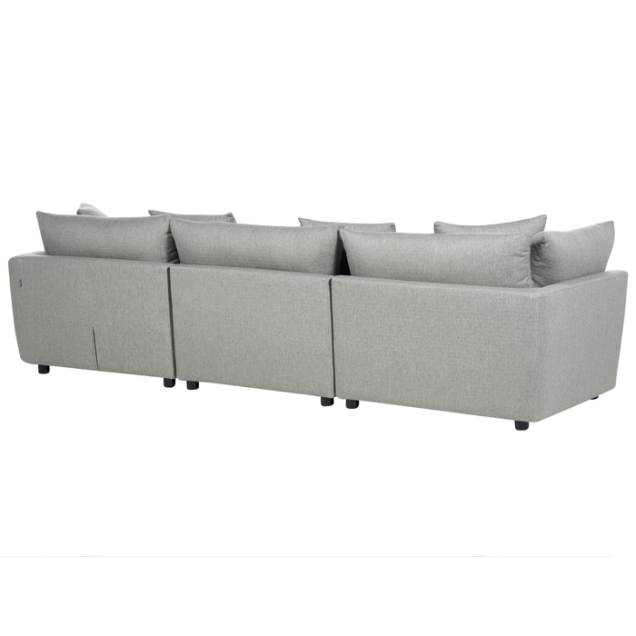Beliani - SIGTUNA - Driezitsbank - Lichtgrijs - Polyester