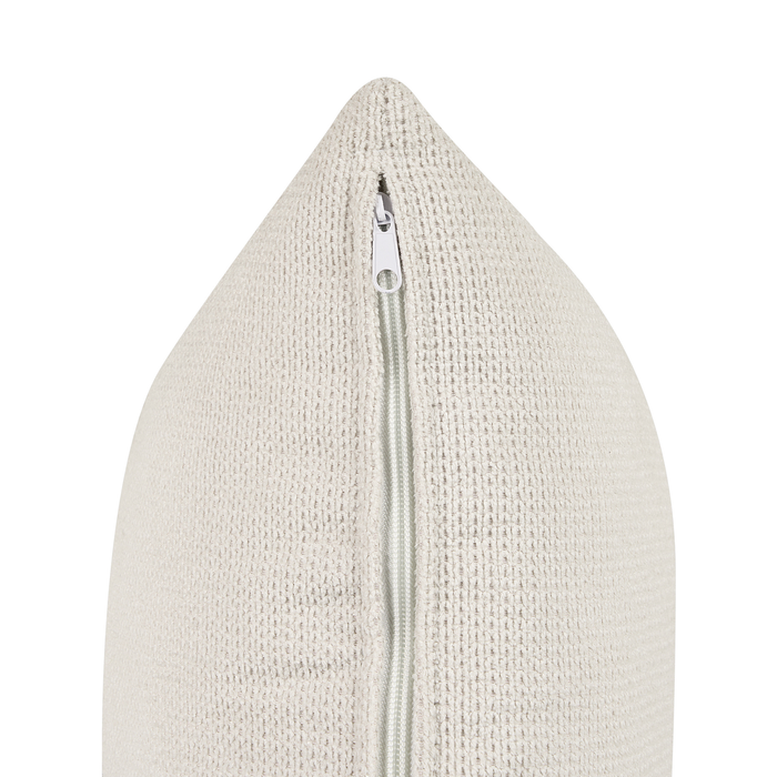 Beliani - VISKAN - Driezitsbank - Gebroken wit - Chenille