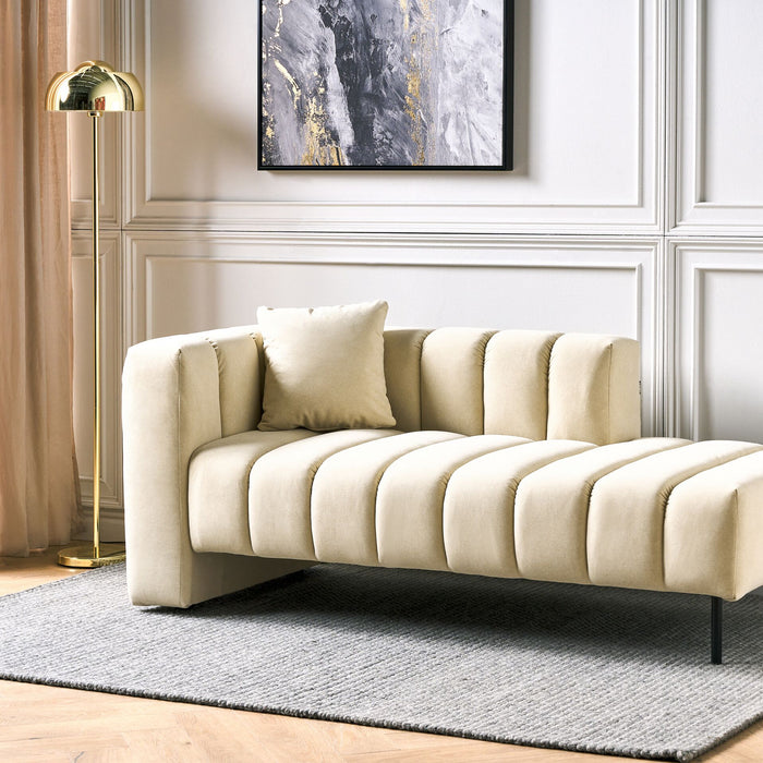 Beliani-LANNILS-Chaise longue-Gebroken wit-Linkszijdig-Vegan kunstleer